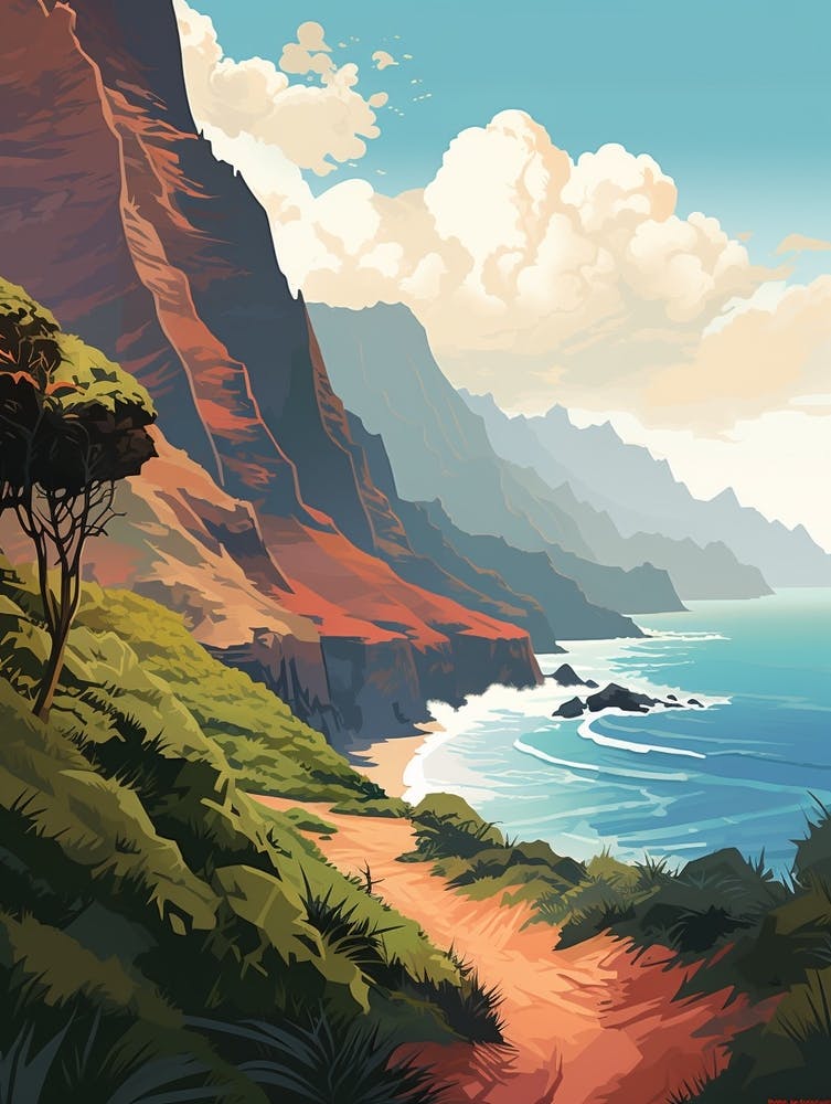 Kalalau Trail Hawaii 4 Hiking Trail Landscape