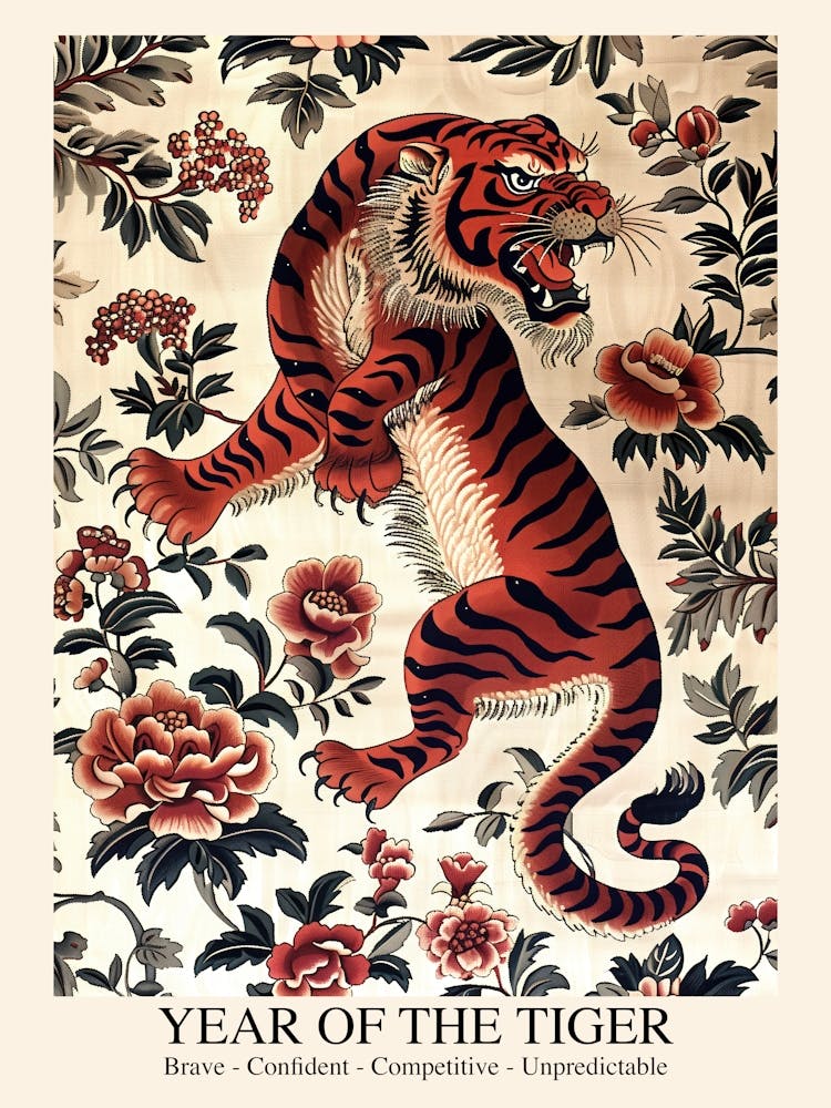 Chinese Lunar Year Of The Tiger 2 William Morris Style
