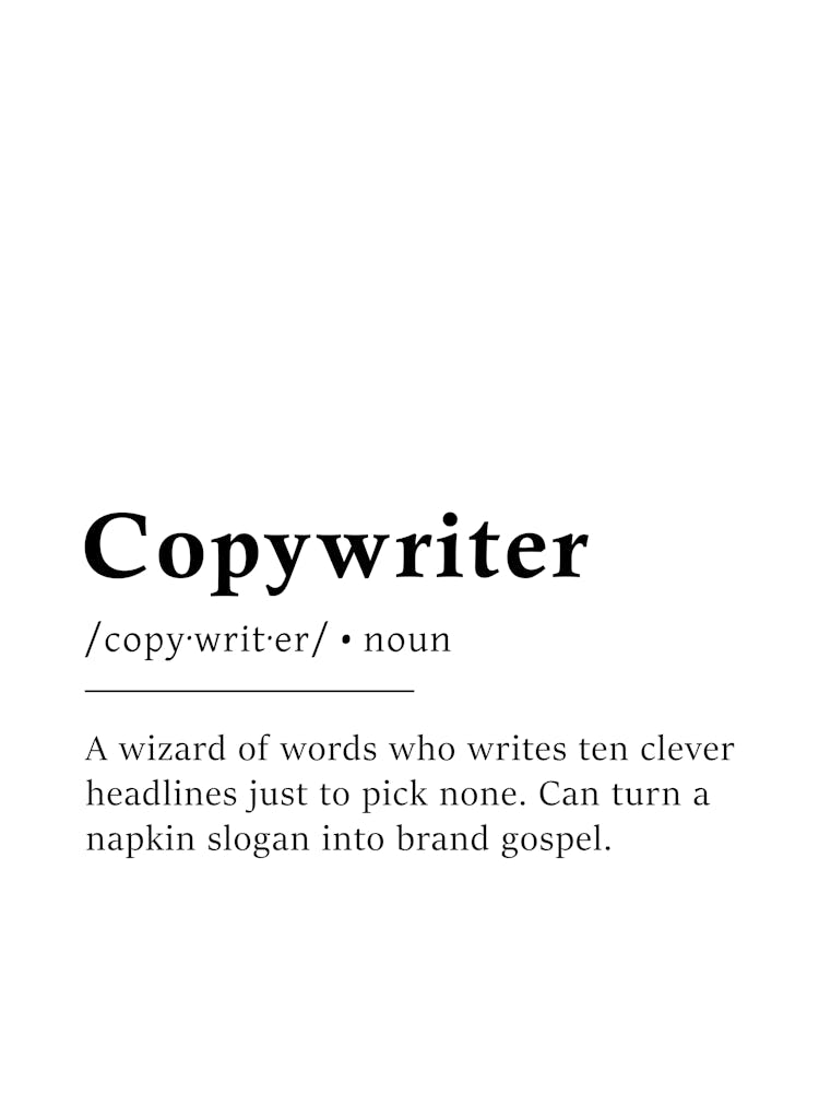 Copywriter Definition Poster - Dictionary