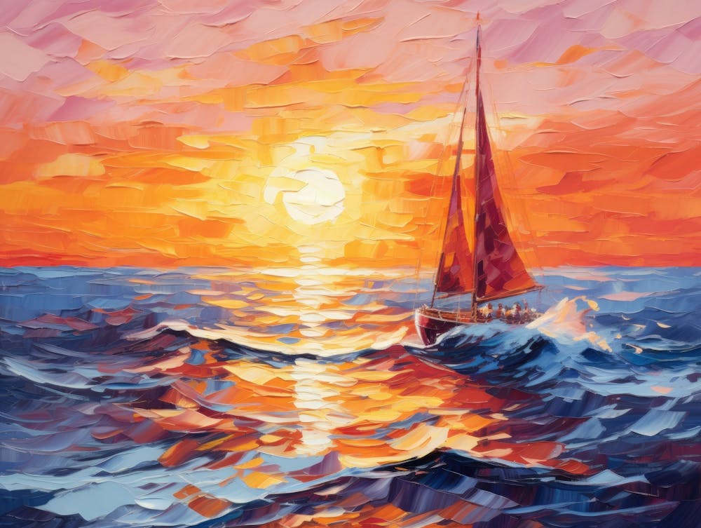 Sailboat At Sunset 5