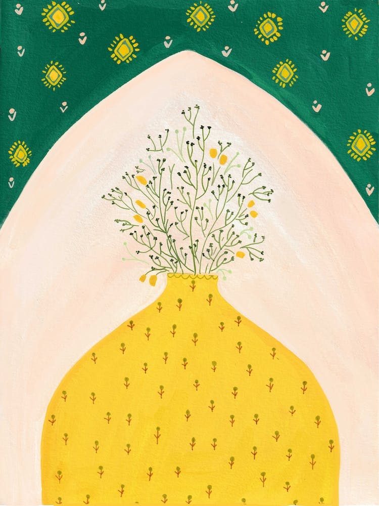 Ethnic Yellow Vase