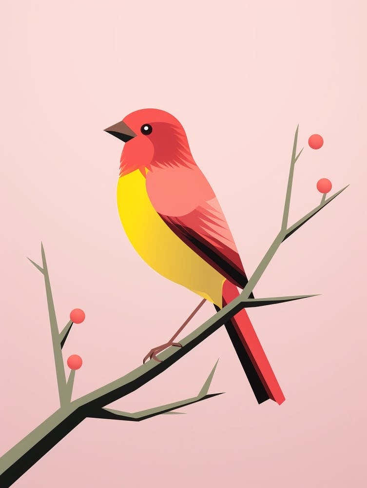 Minimalist American Goldfinch 1 Illustration