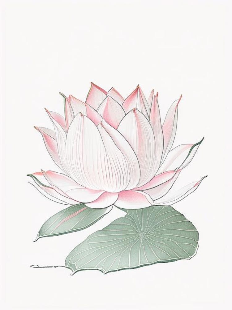 Lotus Flower Pattern Pencil Illustration 7