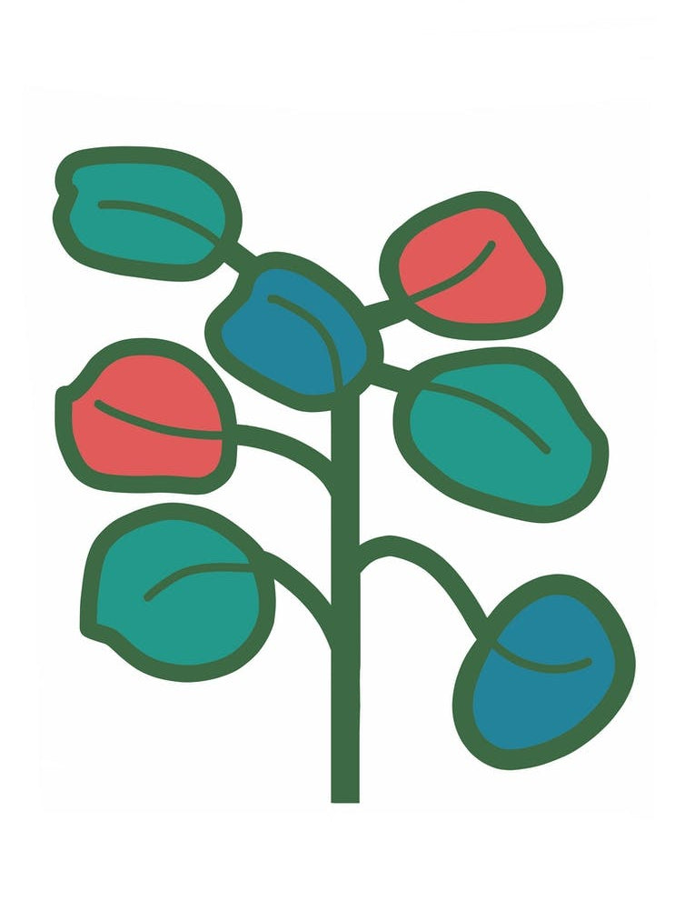 Red, Blue and Green Leaves