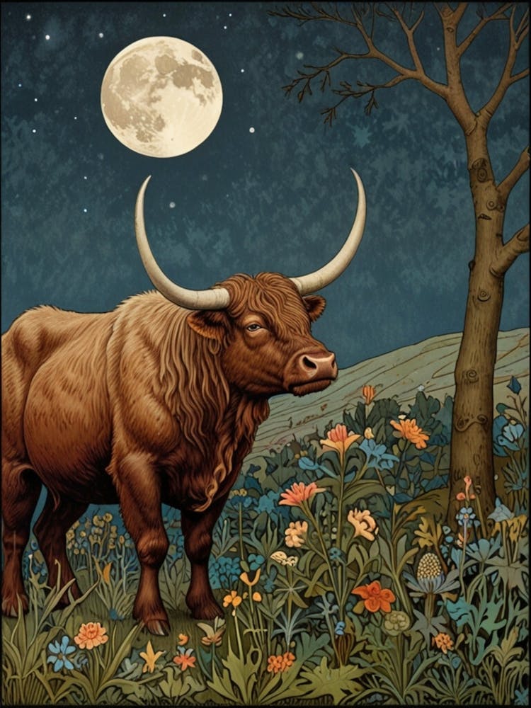 William Morris Bull In The Moonlight 1