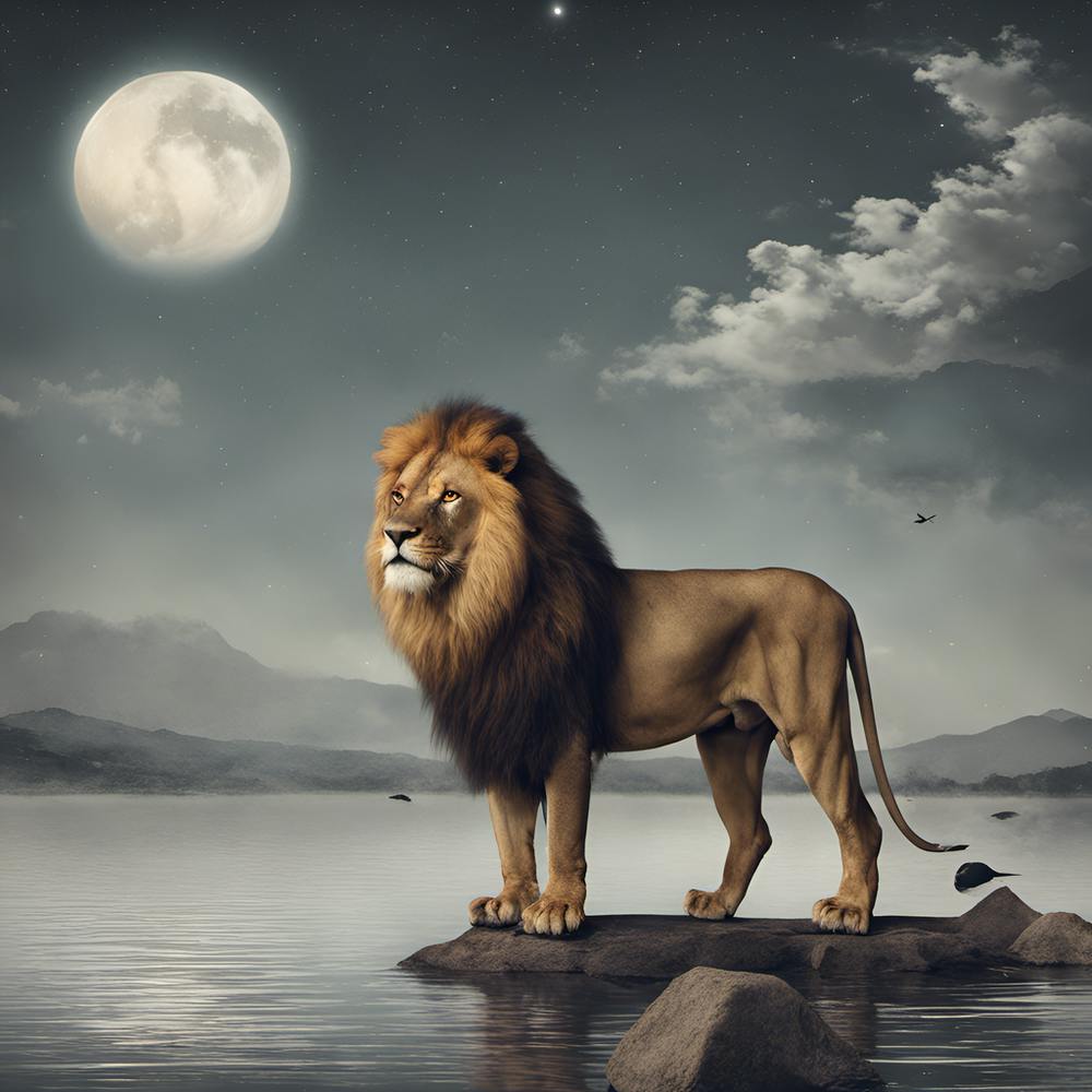 Lion At Night