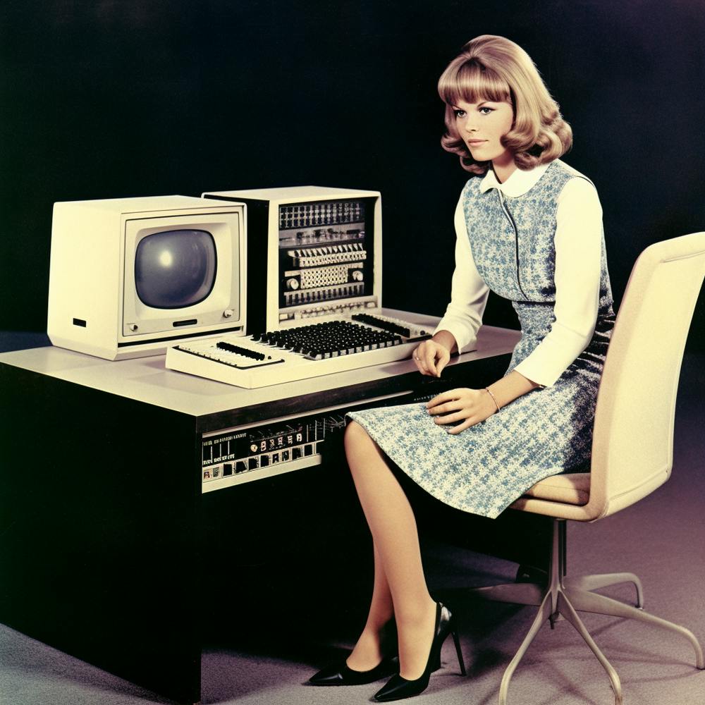 Opératrice Informatique Rétro