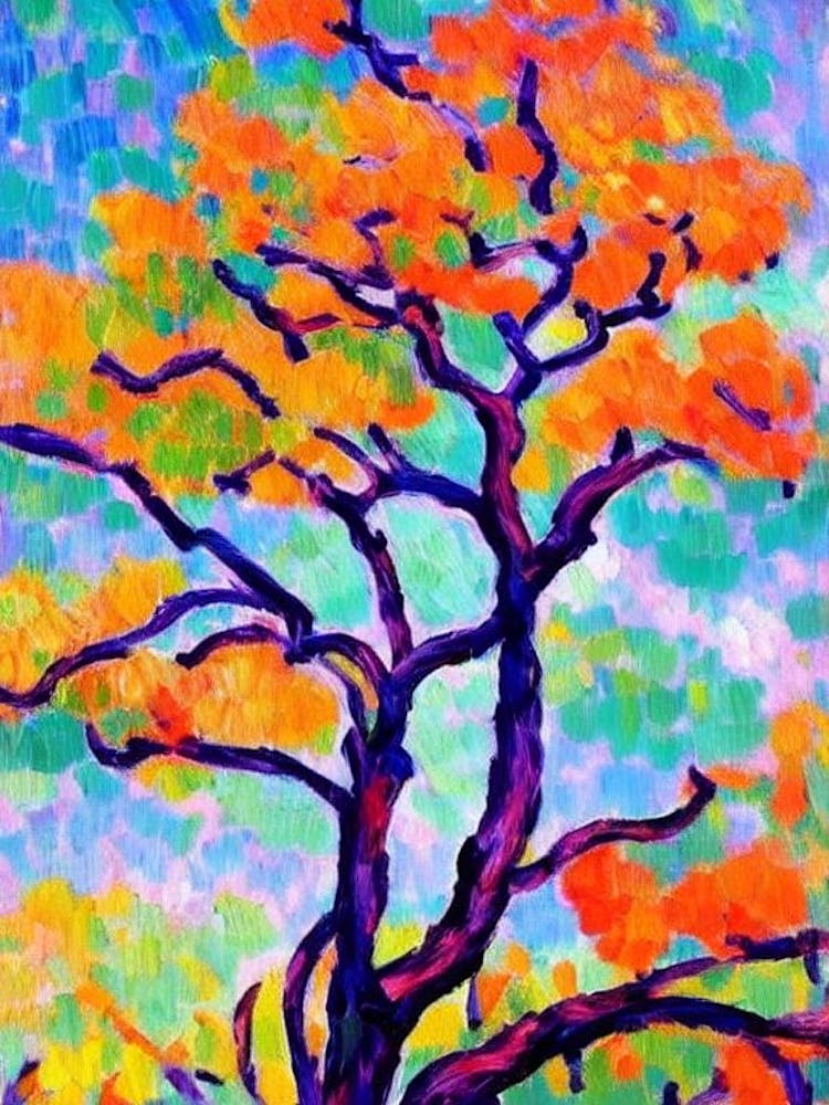 Eastern Cottonwood tree Abstract Block Colour