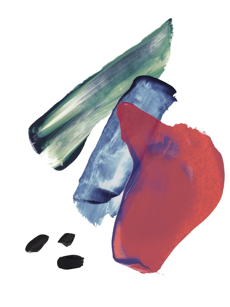 Mixed Watercolour Abstract Red and Blue