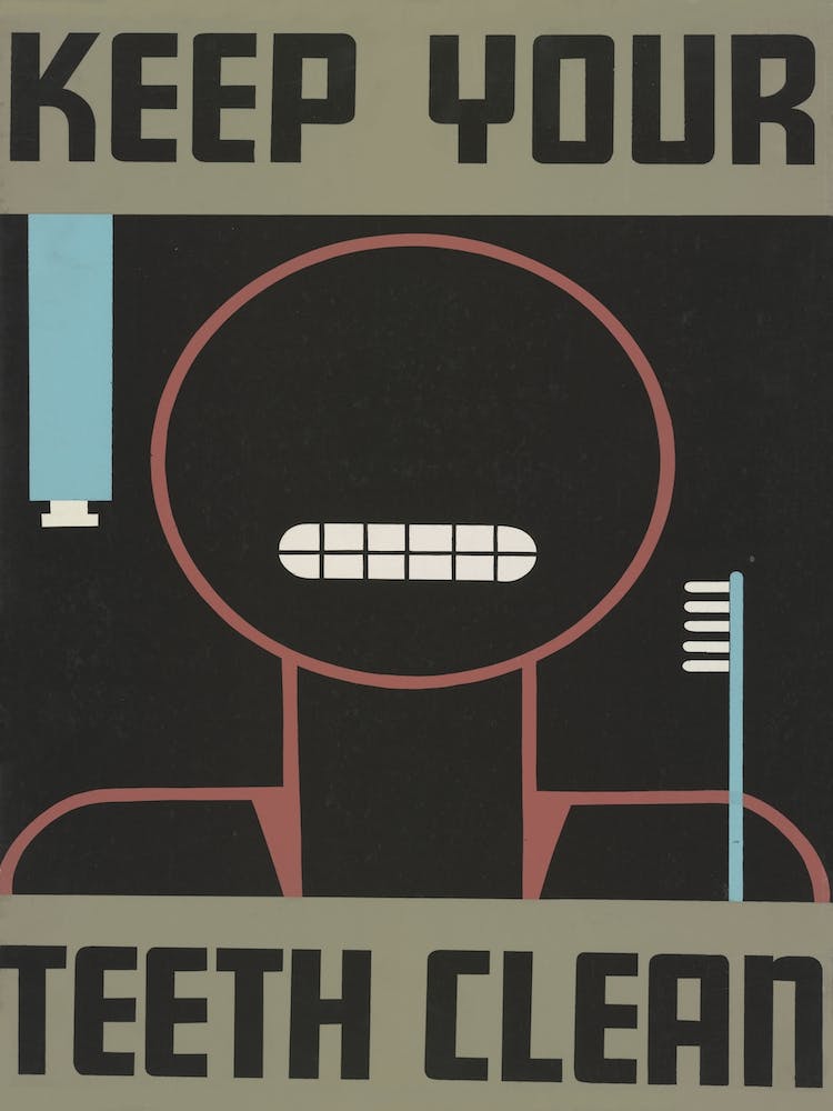 Keep Your Teeth Clean Vintage Poster