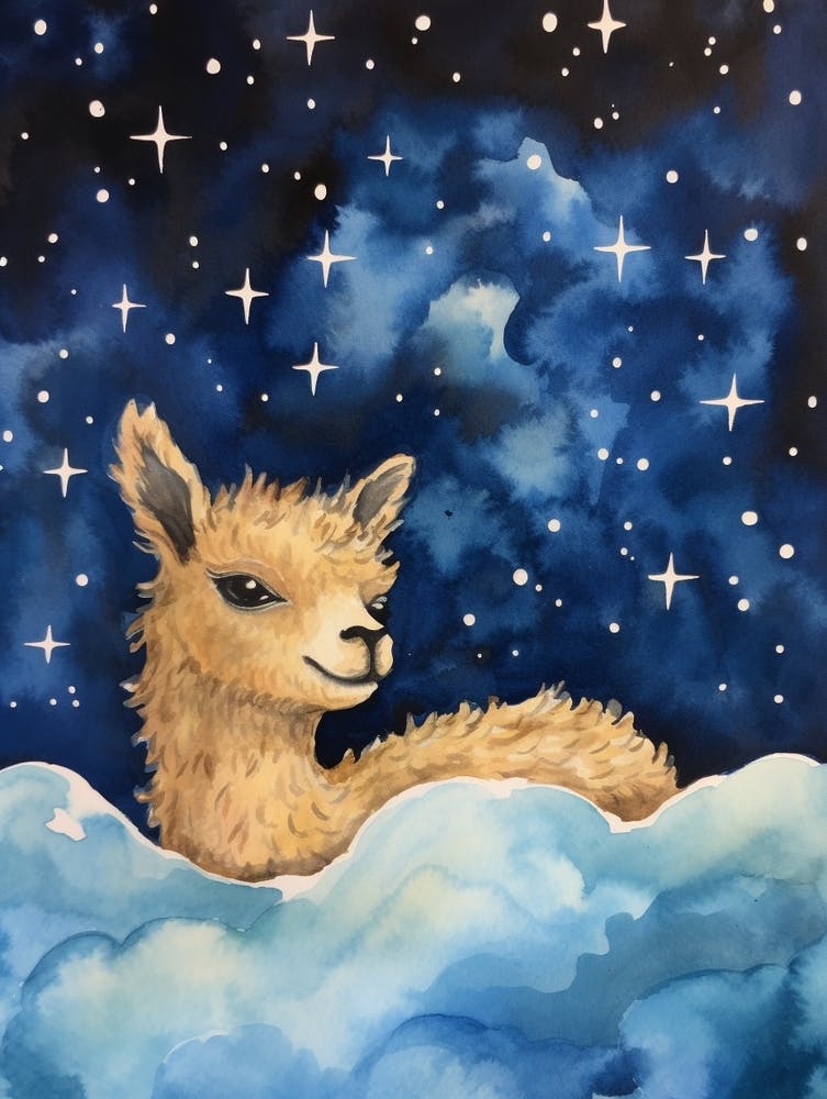 Baby Llama 3 Sleeping In The Clouds