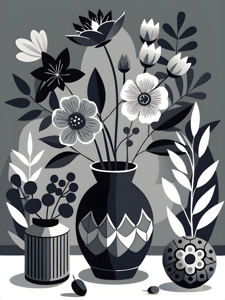 Schwarz-Weiße Blumen 10