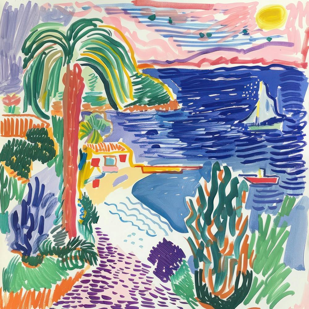 Seaside Painting Matisse Style 1