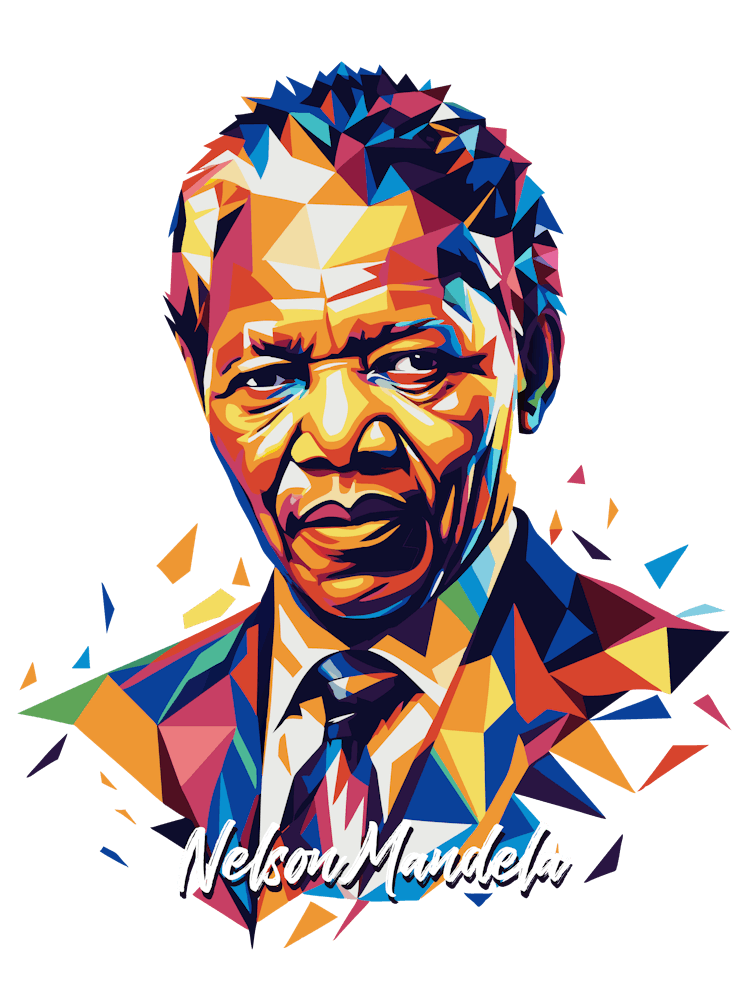 Nelson Mandela 02 Portrait WPAP Pop Art