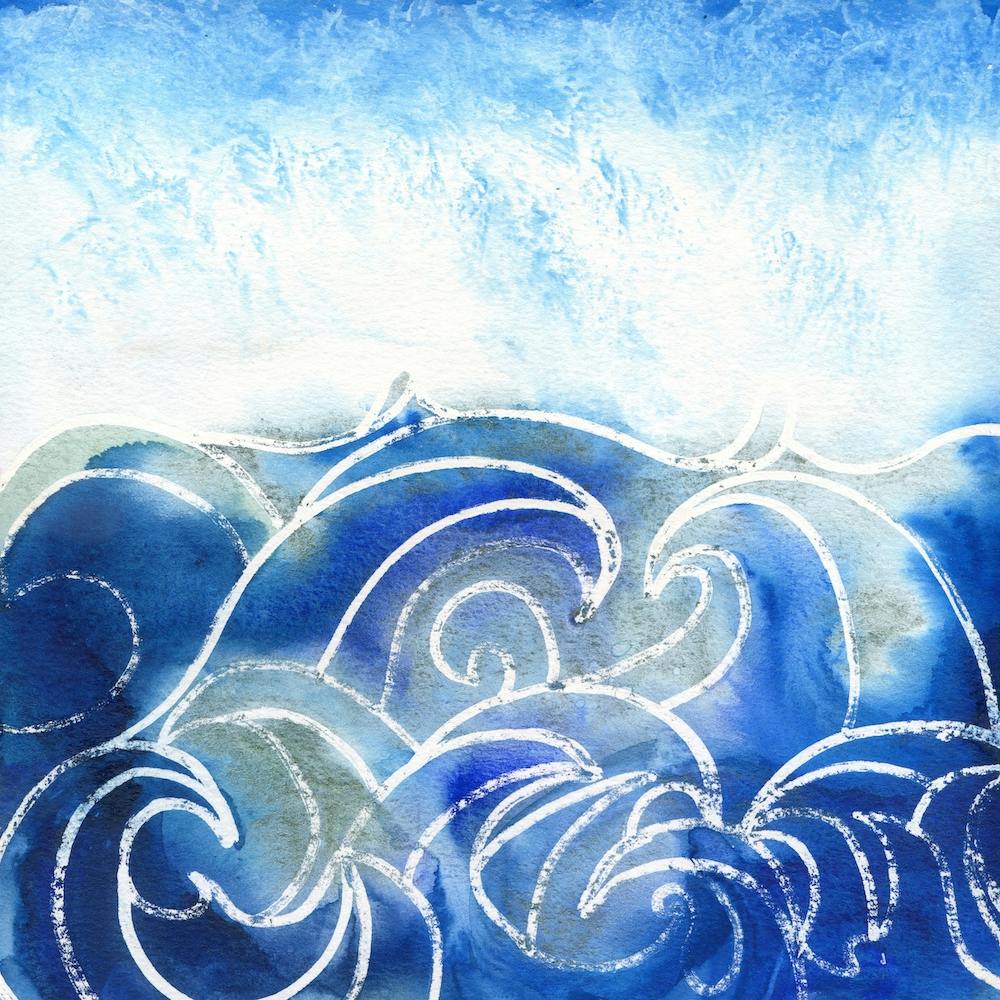 Aquarelle de Vagues