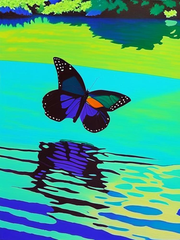 Schmetterling auf See Pop Art David Hockney inspiriert 1