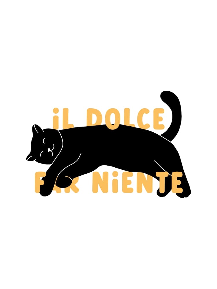 Cat's Dolce Farniente Poster, Lustige Katzenliebhaberin Deko, Miau Wandkunst, Trendy Kätzchen Druck, Tierliebhaber Geschenk