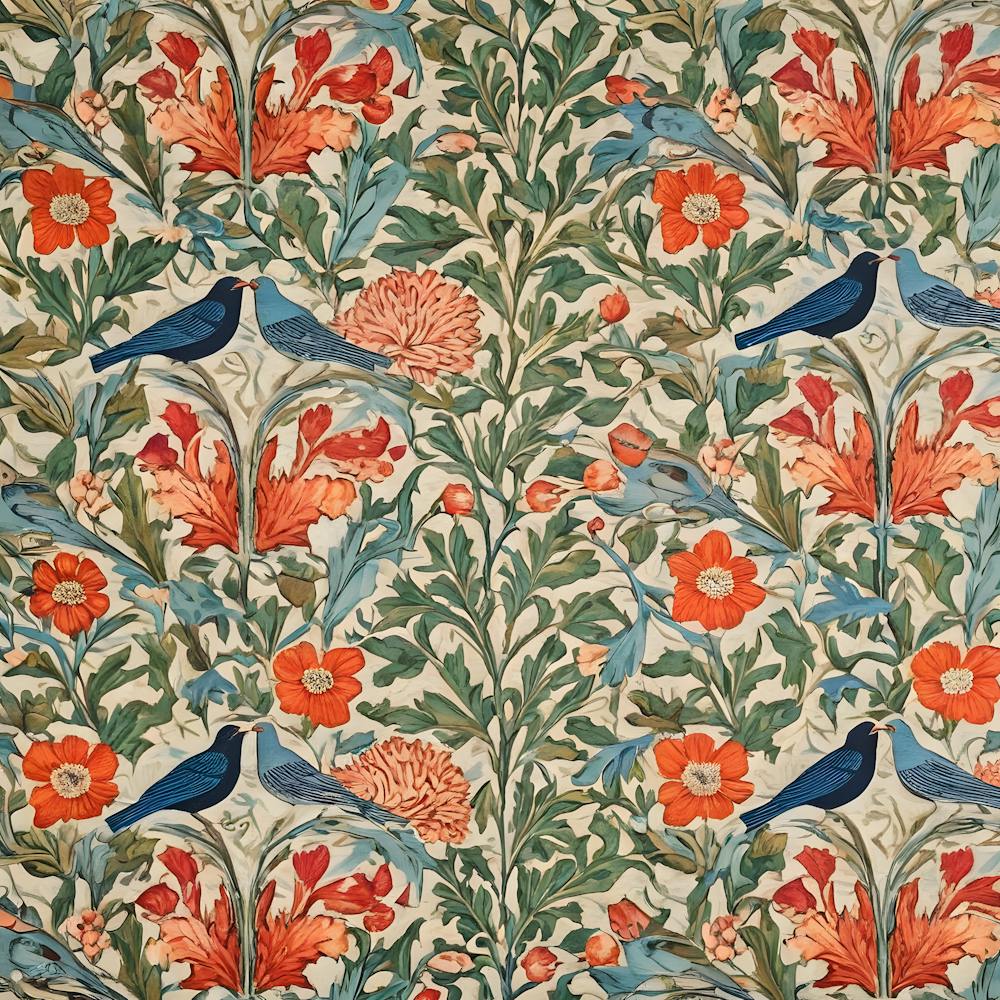 Fleurs d'amour Un motif inspiré de William Morris