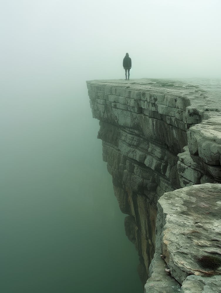 Homme Debout Sur Une Falaise 5
