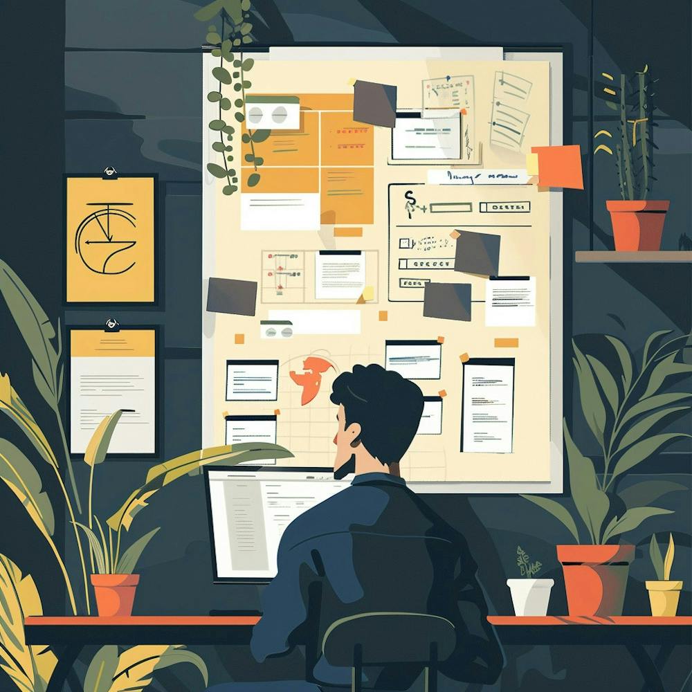 Man Working At His Desk