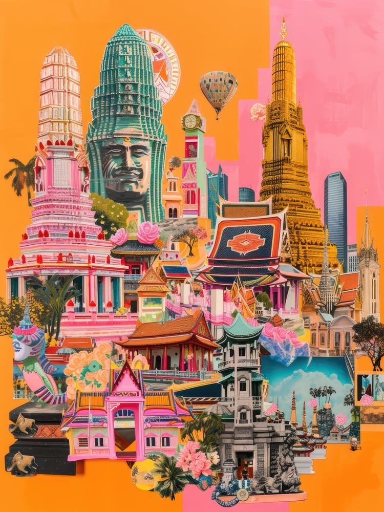 Bangkok Retro Collage Stil 3