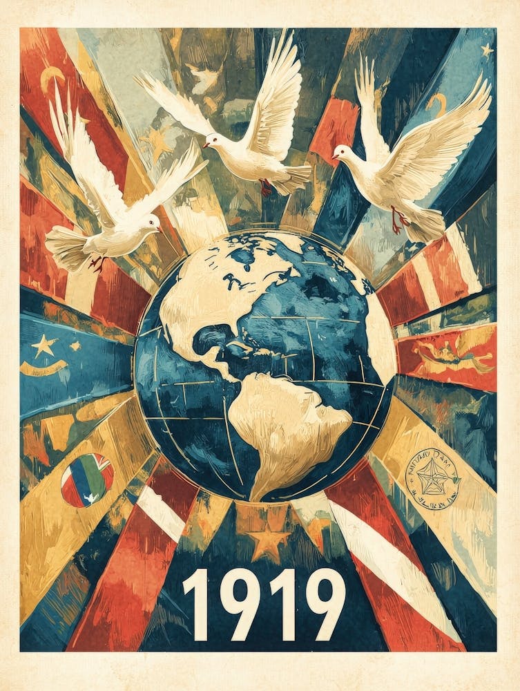 Aihrgdesign Une Affiche Vintage Internationale pour la Paix Célébrant 3