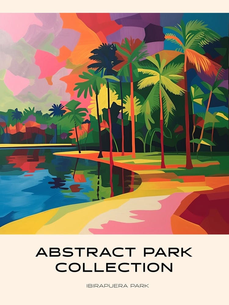 Abstract Park Collection Poster Ibirapuera Park Recife Brazil 1
