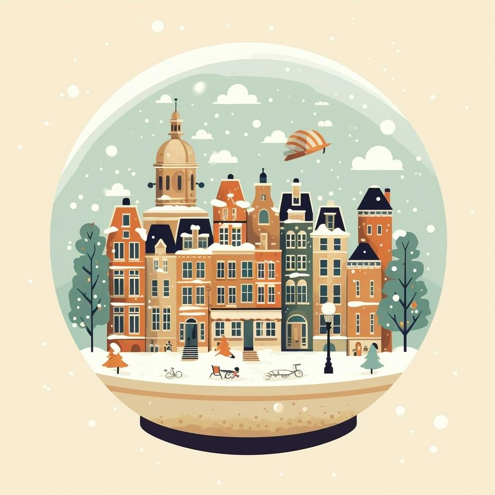 Amsterdam Niederlande 7 Schneekugel