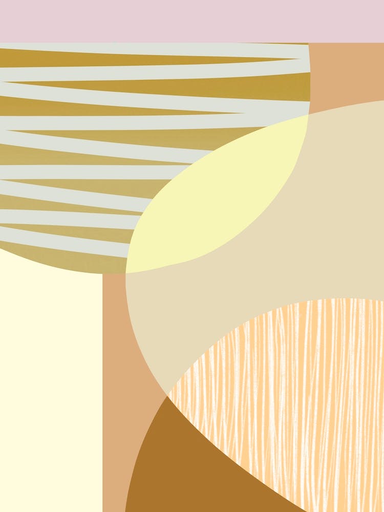 Abstract Geometric Shapes Lilac Beige Yellow