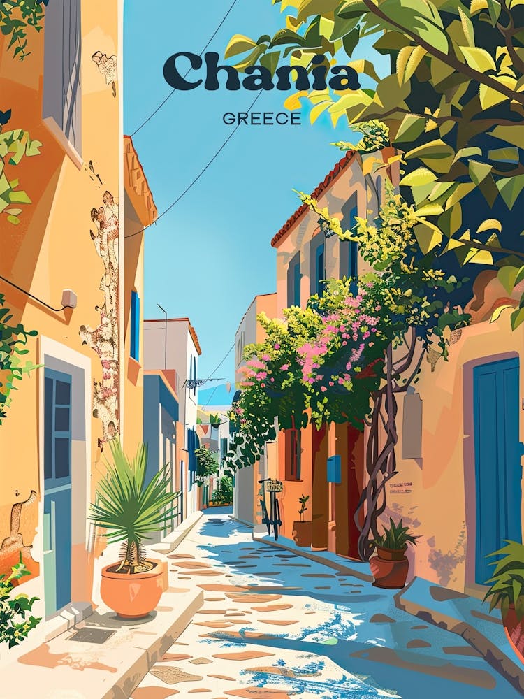 Chania Greece Street Travel Art