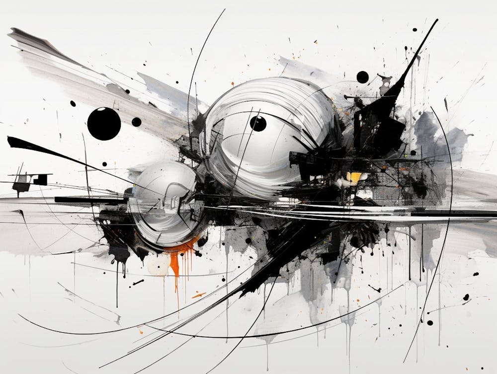 Cosmic Symphony Abstract Black And White 2