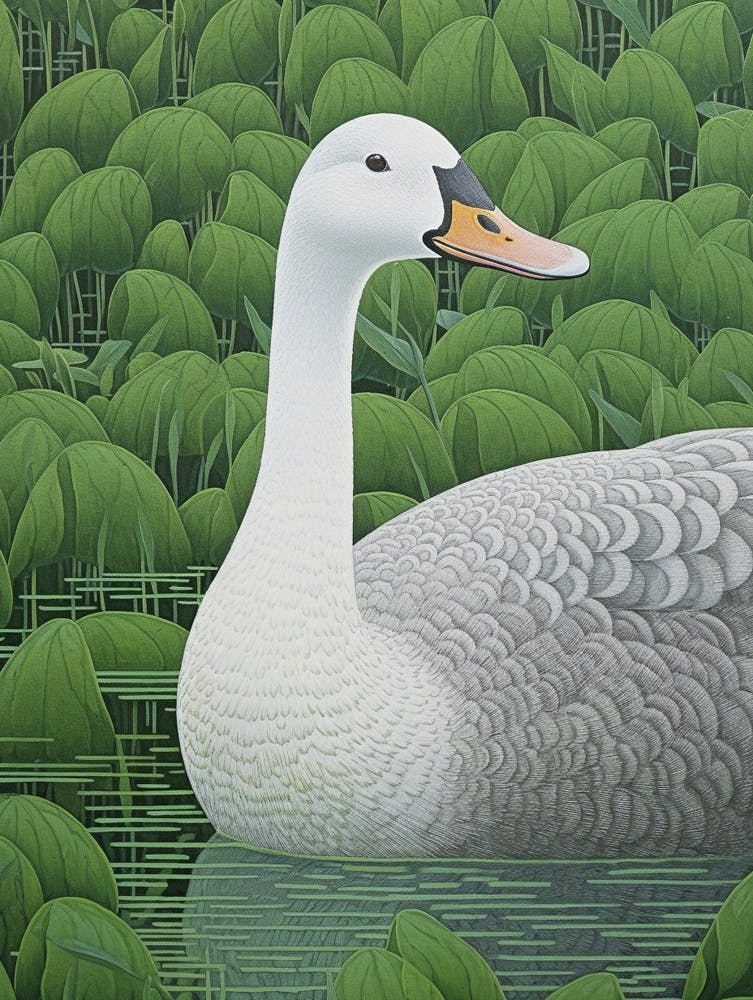 Ohara Koson Inspired Bird Painting Goose 1