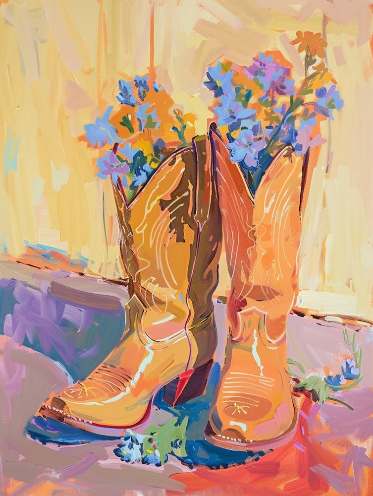 Cowboy Boots And Wildflowers Spiderwort