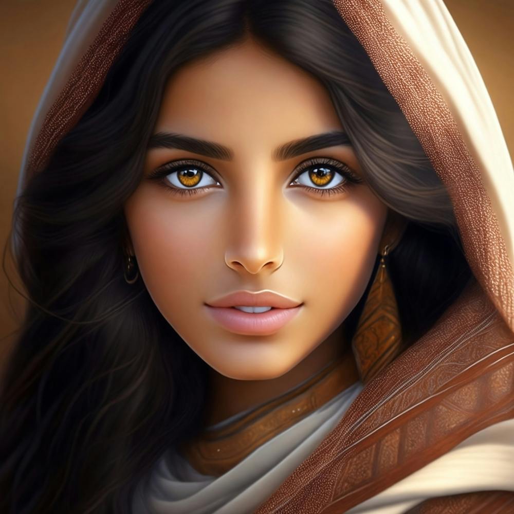 A beautiful arab girl woth brown eyes