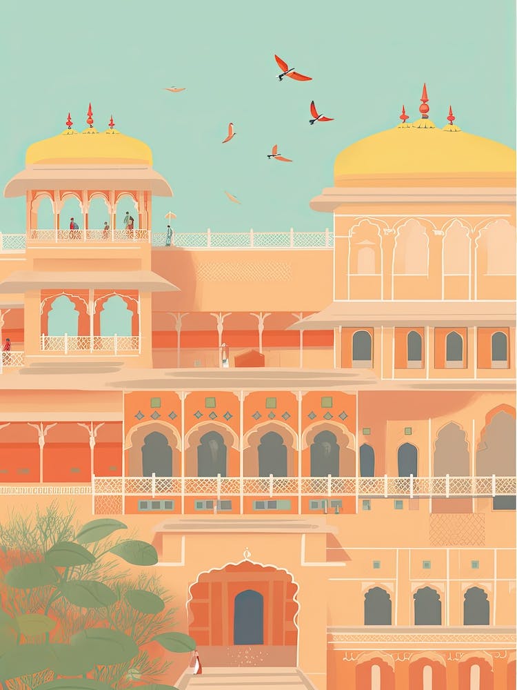 Jaipur India Travel Illustration 3