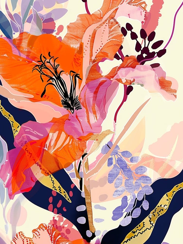 Colourful Flower Illustration Coral Bells 3