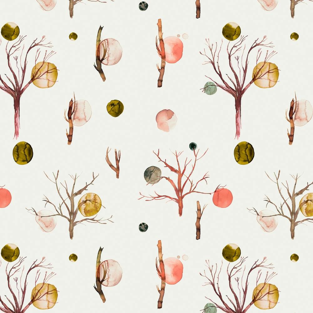 Winter Trees Orange Square