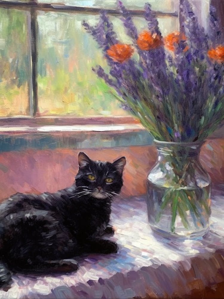 Lavender With A Cat 4