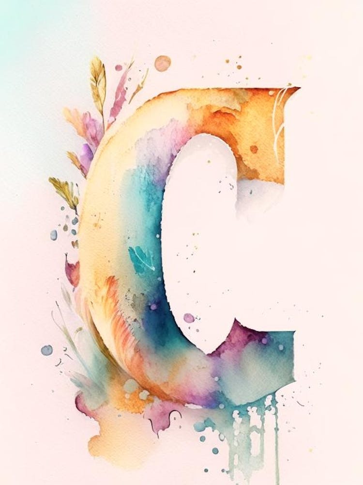 C, Letter, Alphabet Storybook Watercolour 4