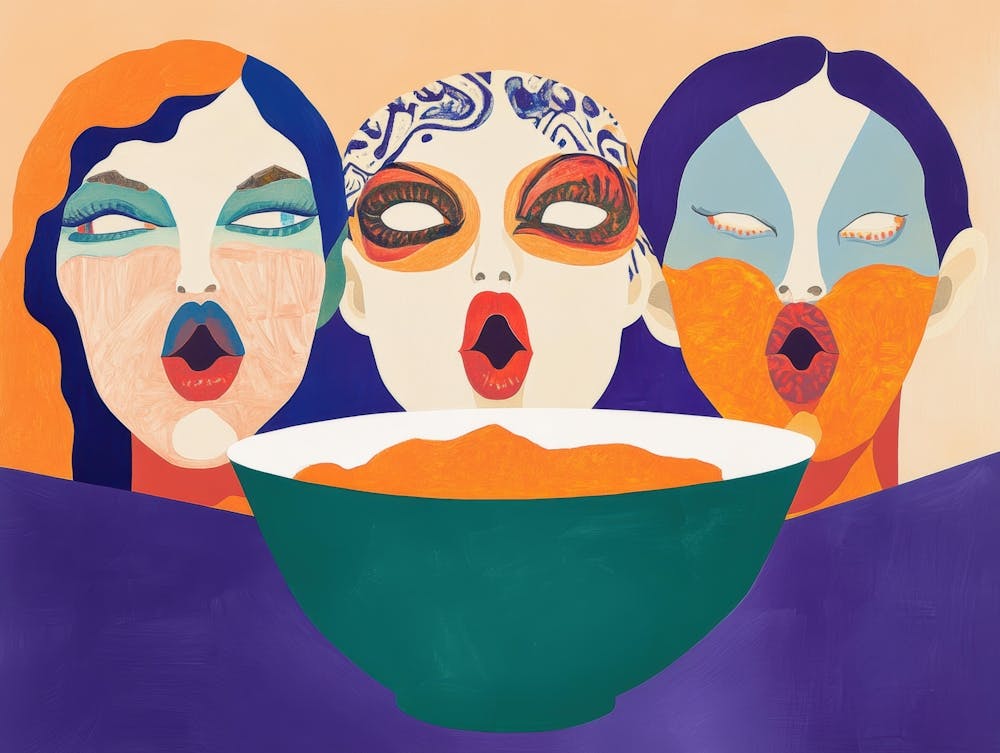 Three Women In A Bowl