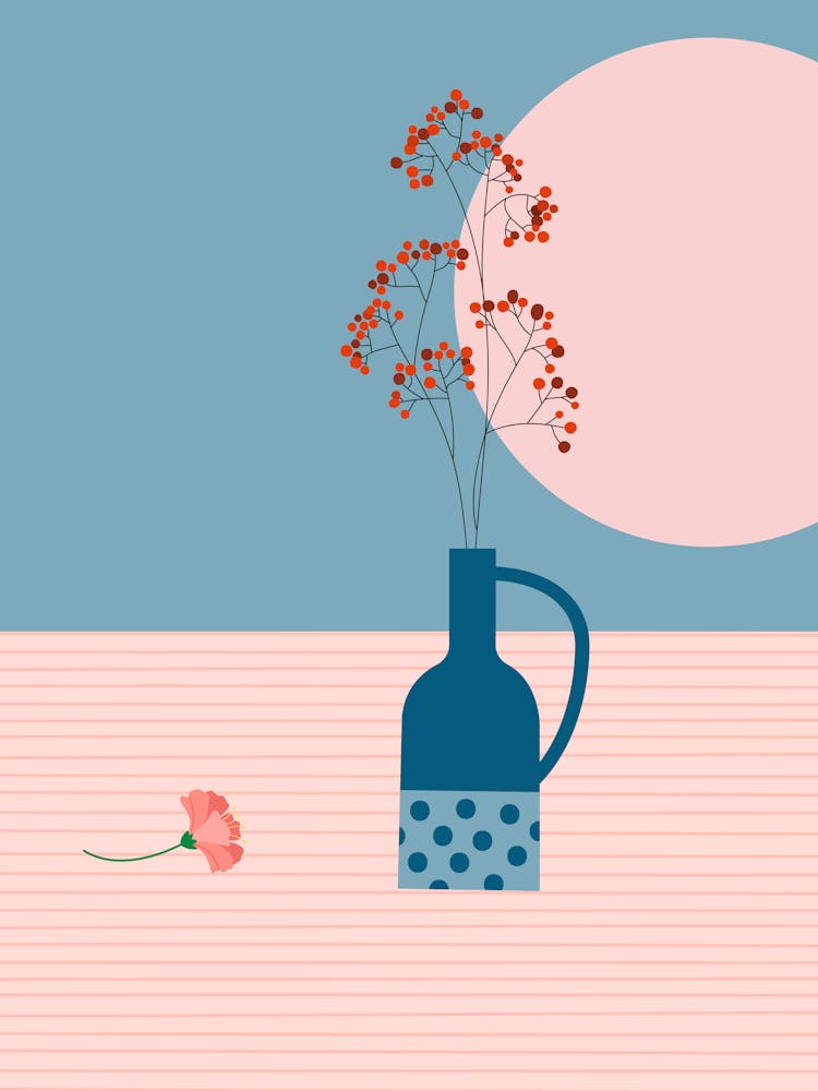 Minimalist Botanical Vase – Modern Abstract Wall Poster