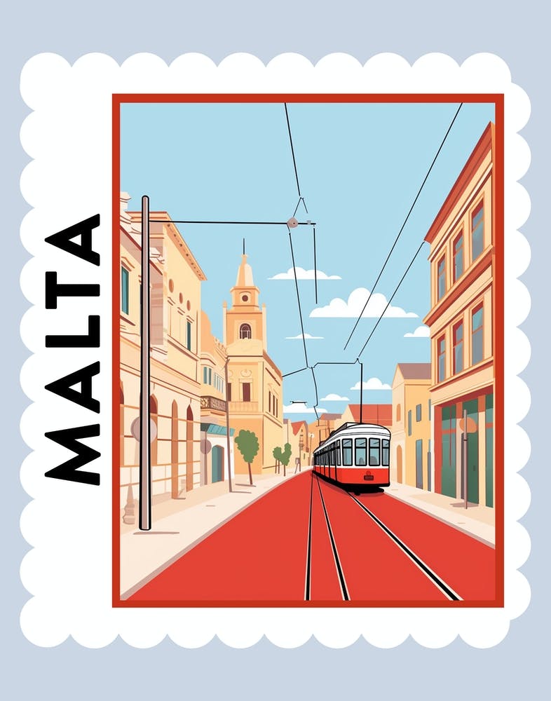 Malta 1 Travel Stamp Poster