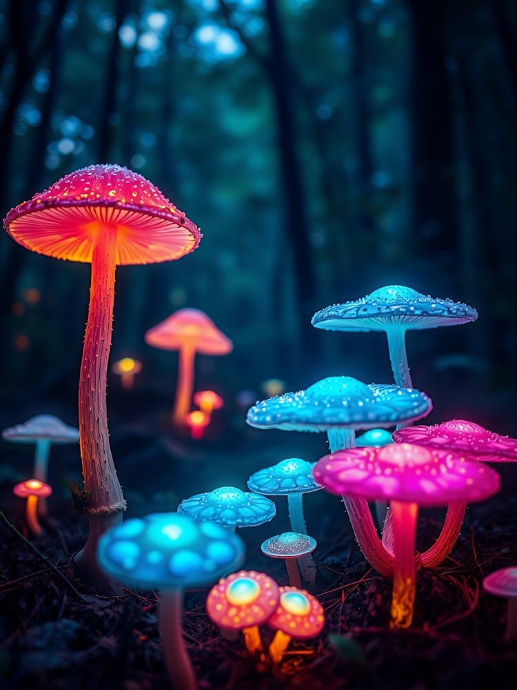 Bunte Pilze Im Wald