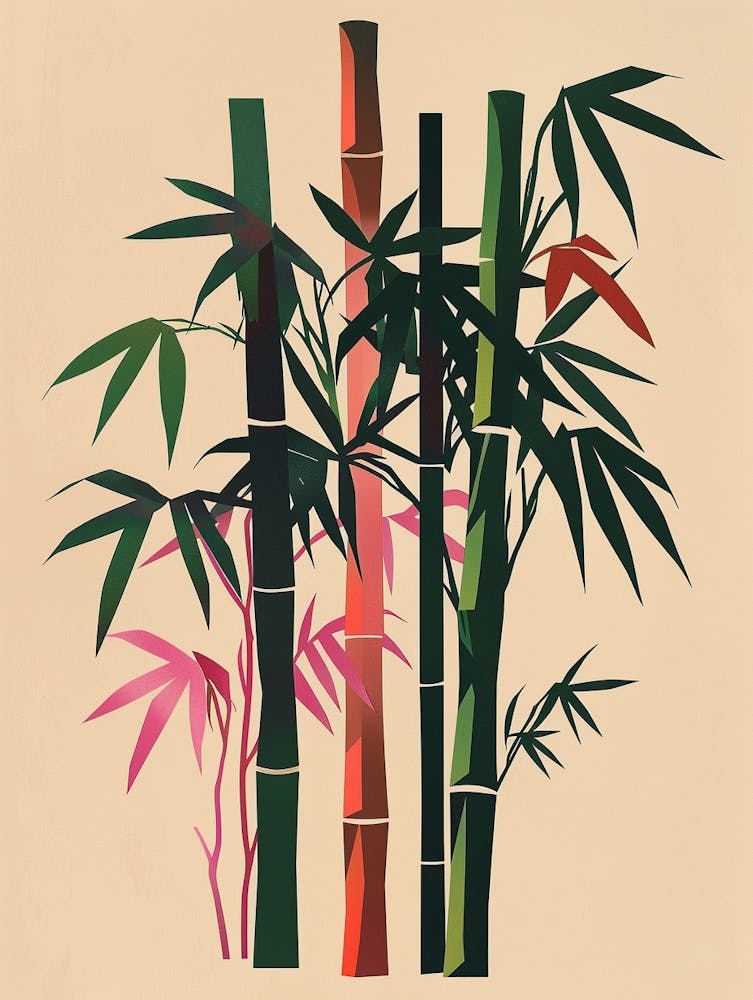 Bamboo Tree Colourful Illustration 4 1