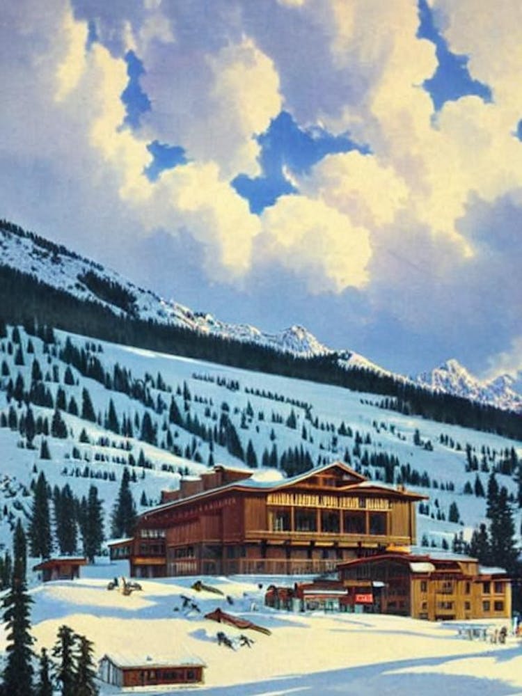 Châtel, France Ski Resort Vintage Landscape 2 Skiing Poster