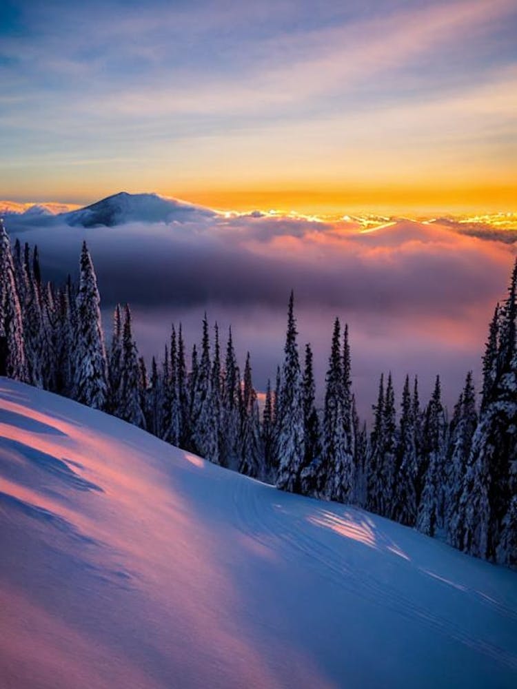 Mont Sainte Anne, Canada Sunrise Skiing Poster