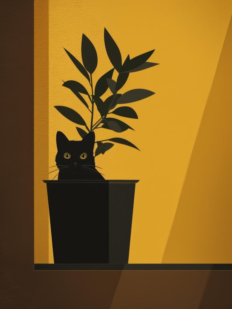 Cat In A Pot 3