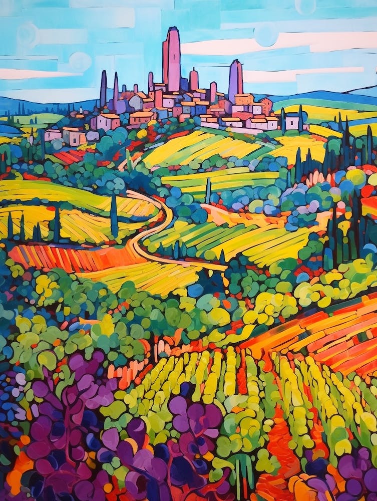 San Gimignano Italy 4 Fauvist Painting