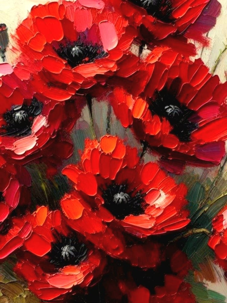 Red Poppies Vibrant Oil Painting in HD