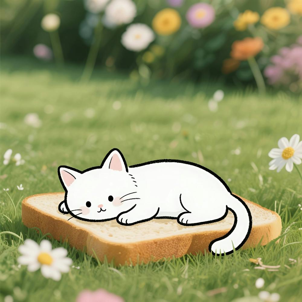 Cat On Bread